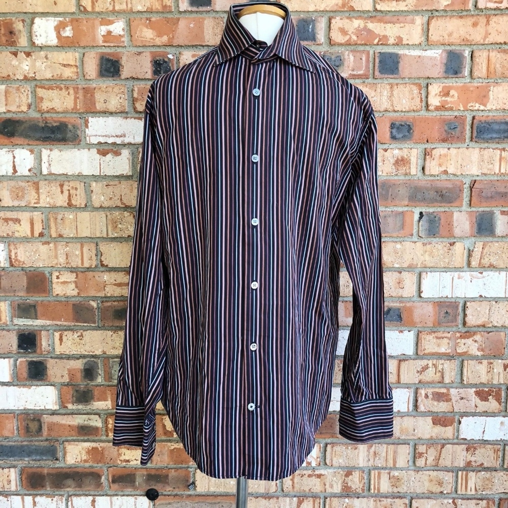 Banana Republic Black Striped Cotton Shirt